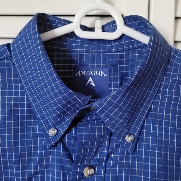ANTIGUA Men's Checkered Pattern Dress Shirt w. Giants Logo Embroidered, Size M - Picture 6 of 9